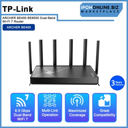 TP-LINK ARCHER BE400 BE6500 Dual-Band Wi-Fi 7 Router TP-LINK ARCHER BE400 BE6500 Dual-Band Wi-Fi 7 Router